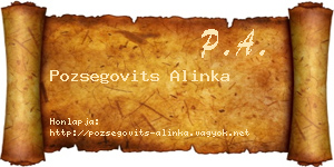 Pozsegovits Alinka névjegykártya